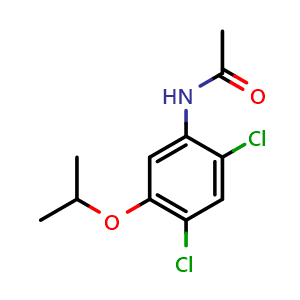 Chemical structure of N-(2,4-dichloro-5-isopropoxyphenyl)acetamide , CAS 65948-71-2, AChemBlock AD293088