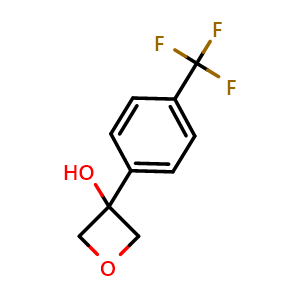 Chemical structure of 3-(4-(trifluoromethyl)phenyl)oxetan-3-ol , CAS 26755-29-3, AChemBlock AD293090