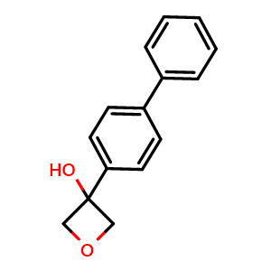 Chemical structure of 3-[1,1'-Biphenyl]-4-yl-3-oxetanol , CAS 1401887-82-8, AChemBlock AD293091