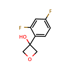 Chemical structure of 3-(2,4-Difluorophenyl)-3-oxetanol , CAS 1507890-07-4, AChemBlock AD293093