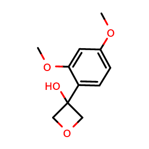 Chemical structure of 3-(2,4-Dimethoxyphenyl)-3-oxetanol , CAS 1401867-34-2, AChemBlock AD293094