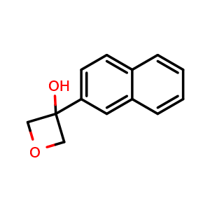 Chemical structure of 3-(2-Naphthalenyl)-3-oxetanol , CAS 1896605-21-2, AChemBlock AD293095