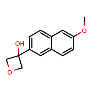 Chemical structure of 3-(6-Methoxy-2-naphthalenyl)-3-oxetanol , CAS 1894885-40-5, AChemBlock AD293096