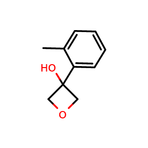 Chemical structure of 3-(2-Methylphenyl)-3-oxetanol , CAS 1515573-39-3, AChemBlock AD293097