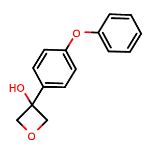 Chemical structure of 3-(4-Phenoxyphenyl)-3-oxetanol , CAS 1893871-06-1, AChemBlock AD293101