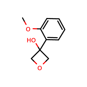 Chemical structure of 3-(2-Methoxyphenyl)-3-oxetanol , CAS 1518618-98-8, AChemBlock AD293104