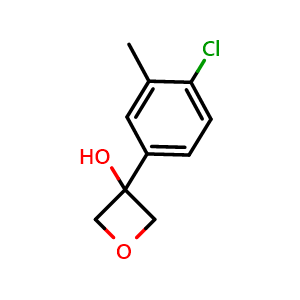 Chemical structure of 3-(4-Chloro-3-methylphenyl)-3-oxetanol , CAS 1417301-03-1, AChemBlock AD293107