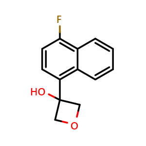 Chemical structure of 3-(4-Fluoro-1-naphthalenyl)-3-oxetanol , CAS 2150750-75-5, AChemBlock AD293118