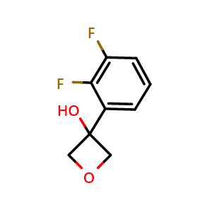 Chemical structure of 3-(2,3-Difluorophenyl)-3-oxetanol , CAS 2111218-20-1, AChemBlock AD293119