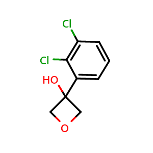 Chemical structure of 3-(2,3-Dichlorophenyl)-3-oxetanol , CAS 2110944-54-0, AChemBlock AD293120