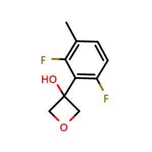 Chemical structure of 3-(2,6-Difluoro-3-methylphenyl)-3-oxetanol , CAS 2109667-84-5, AChemBlock AD293125
