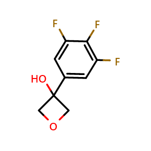 Chemical structure of 3-(3,4,5-Trifluorophenyl)-3-oxetanol , CAS 2106523-85-5, AChemBlock AD293129
