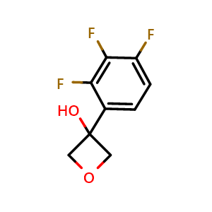 Chemical structure of 3-(2,3,4-Trifluorophenyl)-3-oxetanol , CAS 2105586-55-6, AChemBlock AD293131