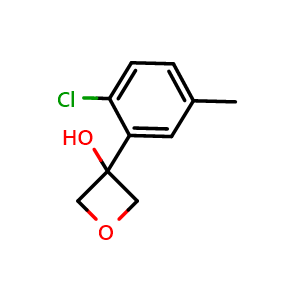 Chemical structure of 3-(2-Chloro-5-methylphenyl)-3-oxetanol , CAS 2104846-98-0, AChemBlock AD293132
