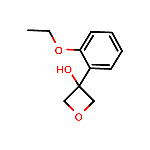 Chemical structure of 3-(2-Ethoxyphenyl)-3-oxetanol , CAS 2104004-83-1, AChemBlock AD293136