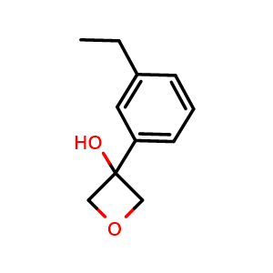 Chemical structure of 3-(3-Ethylphenyl)-3-oxetanol , CAS 2103941-22-4, AChemBlock AD293137