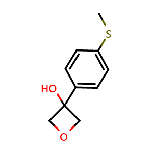 Chemical structure of 3-[4-(Methylthio)phenyl]-3-oxetanol , CAS 1894507-15-3, AChemBlock AD293145