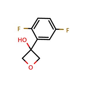 Chemical structure of 3-(2,5-Difluorophenyl)-3-oxetanol , CAS 1894507-13-1, AChemBlock AD293147