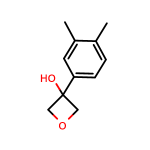 Chemical structure of 3-(3,4-Dimethylphenyl)-3-oxetanol , CAS 1889495-82-2, AChemBlock AD293151