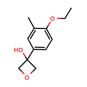 Chemical structure of 3-(4-Ethoxy-3-methylphenyl)-3-oxetanol , CAS 1888961-83-8, AChemBlock AD293152