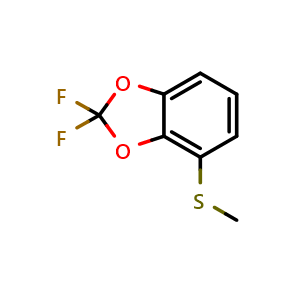 Chemical structure of 2,2-difluoro-4-(methylthio)benzo[d][1,3]dioxole , CAS 933673-39-3, AChemBlock AD293160