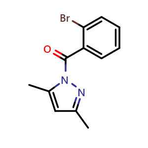 Chemical structure of (2-bromophenyl)(3,5-dimethyl-1H-pyrazol-1-yl)methanone , CAS 414879-13-3, AChemBlock AD293165