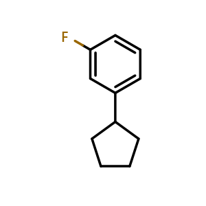 Chemical structure of 1-cyclopentyl-3-fluorobenzene , CAS 867286-91-7, AChemBlock AD293166