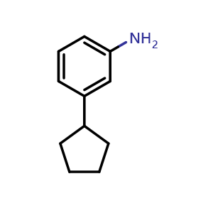 Chemical structure of 3-cyclopentylaniline , CAS 94838-67-2, AChemBlock AD293168