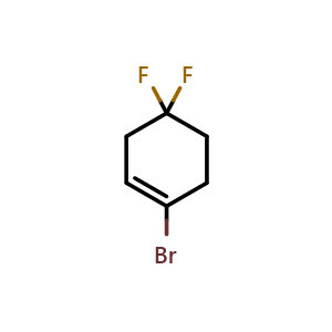 Chemical structure of 1-Bromo-4,4-difluorocyclohex-1-ene , CAS 1881332-54-2, AChemBlock AD293169