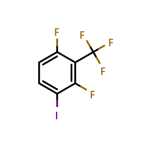 Chemical structure of 1,3-Difluoro-4-iodo-2-(trifluoromethyl)benzene , CAS 1935141-14-2, AChemBlock AD293172