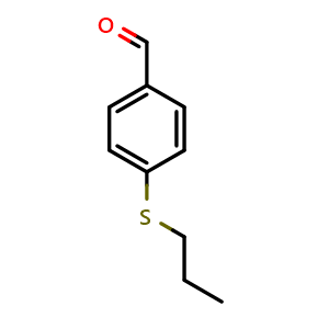 Chemical structure of 4-(Propylthio)benzaldehyde , CAS 84264-98-2, AChemBlock AD293179