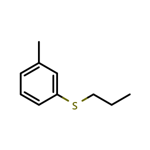 Chemical structure of 1-Methyl-3-(propylthio)benzene , CAS 24767-95-1, AChemBlock AD293180
