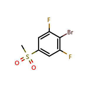 Chemical structure of 2-bromo-1,3-difluoro-5-(methylsulfonyl)benzene , CAS 1346555-53-0, AChemBlock AD293190