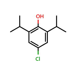Chemical structure of 4-chloro-2,6-diisopropylphenol , CAS 91561-75-0, AChemBlock AD293199