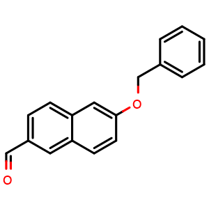 Chemical structure of 6-(Phenylmethoxy)-2-naphthalenecarboxaldehyde , CAS 131965-79-2, AChemBlock AD293205