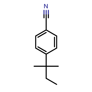 Chemical structure of 4-(1,1-Dimethylpropyl)benzonitrile , CAS 1379098-59-5, AChemBlock AD293207