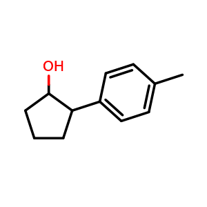 Chemical structure of 2-(4-Methylphenyl)cyclopentanol , CAS 933674-32-9, AChemBlock AD293210