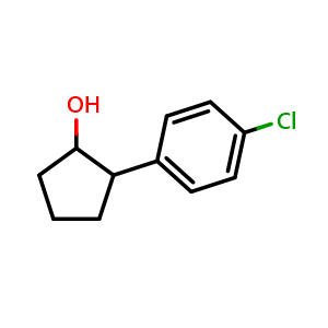 Chemical structure of 2-(4-Chlorophenyl)cyclopentanol , CAS 91427-11-1, AChemBlock AD293211