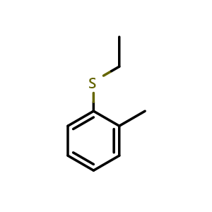 Chemical structure of 1-(Ethylthio)-2-methylbenzene , CAS 3695-36-1, AChemBlock AD293213