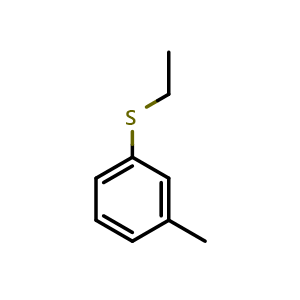 Chemical structure of 1-(Ethylthio)-3-methylbenzene , CAS 34786-24-8, AChemBlock AD293214
