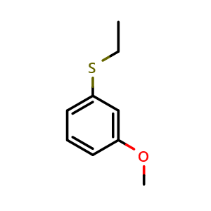 Chemical structure of 1-(Ethylthio)-3-methoxybenzene , CAS 38474-02-1, AChemBlock AD293216