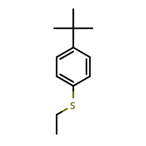 Chemical structure of 1-(1,1-Dimethylethyl)-4-(ethylthio)benzene , CAS 30506-33-3, AChemBlock AD293220