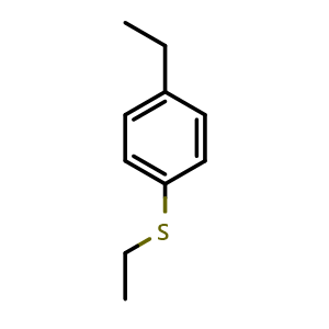 Chemical structure of 1-Ethyl-4-(ethylthio)benzene , CAS 22905-10-8, AChemBlock AD293227