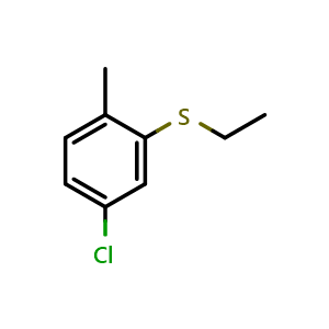 Chemical structure of 4-Chloro-2-(ethylthio)-1-methylbenzene , CAS 875236-40-1, AChemBlock AD293230