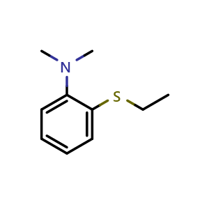 Chemical structure of 2-(Ethylthio)-N,N-dimethylbenzenamine , CAS 87094-15-3, AChemBlock AD293234