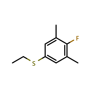 Chemical structure of 5-(Ethylthio)-2-fluoro-1,3-dimethylbenzene , CAS 252555-37-6, AChemBlock AD293239