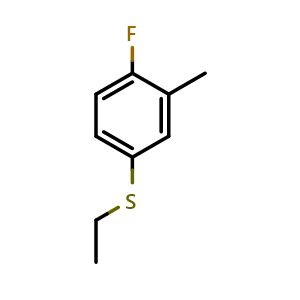 Chemical structure of 4-(Ethylthio)-1-fluoro-2-methylbenzene , CAS 252555-34-3, AChemBlock AD293240