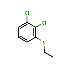 Chemical structure of 1,2-Dichloro-3-(ethylthio)benzene , CAS 105917-70-2, AChemBlock AD293242