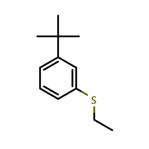 Chemical structure of 1-(1,1-Dimethylethyl)-3-(ethylthio)benzene , CAS 88315-69-9, AChemBlock AD293245