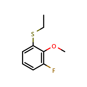 Chemical structure of 1-(Ethylthio)-3-fluoro-2-methoxybenzene , CAS 1822982-29-5, AChemBlock AD293254